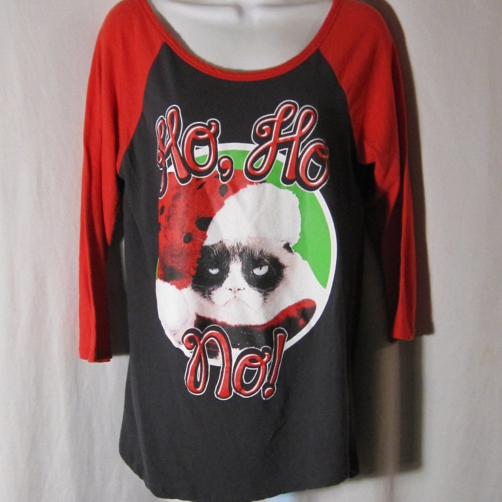Grumpy Cat Christmas Ho Ho No T Shirt M